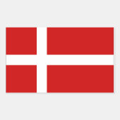 Deense vlag rechthoekige sticker (Voorkant)