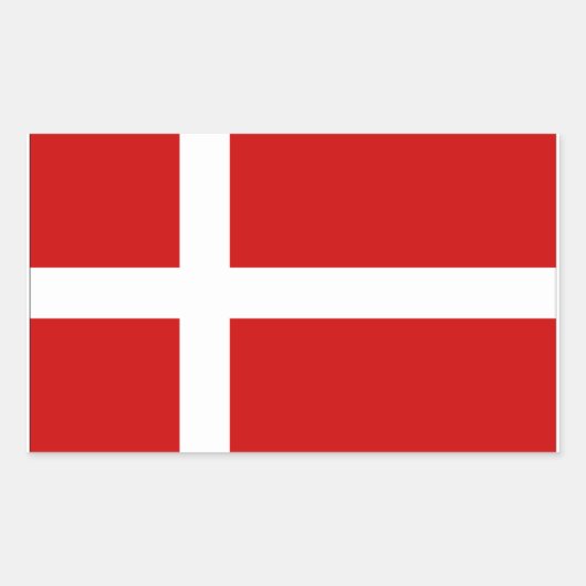 Deense vlag rechthoekige sticker (Voorkant)