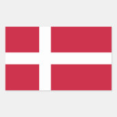 Deense vlag rechthoekige sticker (Voorkant)