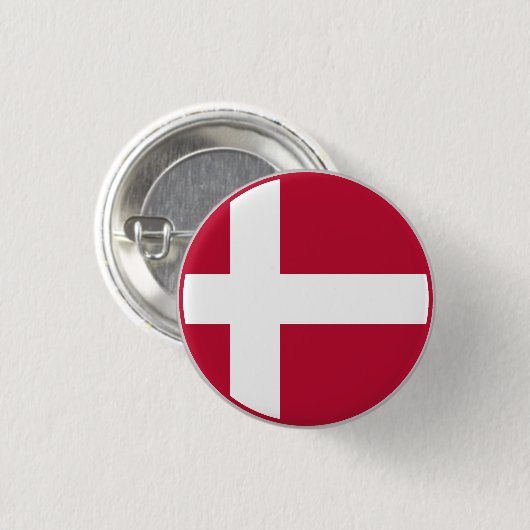 Deense vlag ronde button 3,2 cm (Voorkant /achterkant)