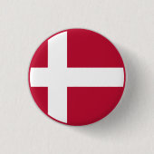 Deense vlag ronde button 3,2 cm (Voorkant)