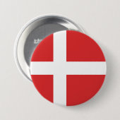 Deense vlag ronde button 7,6 cm (Voorkant /achterkant)