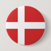 Deense vlag ronde button 7,6 cm (Voorkant)