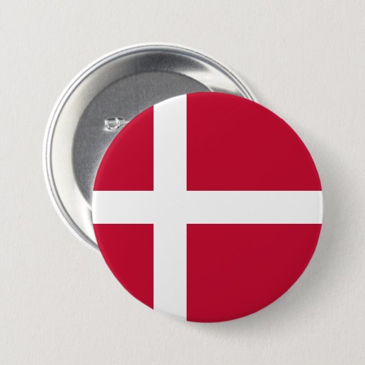 Deense vlag ronde button 7,6 cm (Voorkant /achterkant)