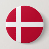 Deense vlag ronde button 7,6 cm (Voorkant)