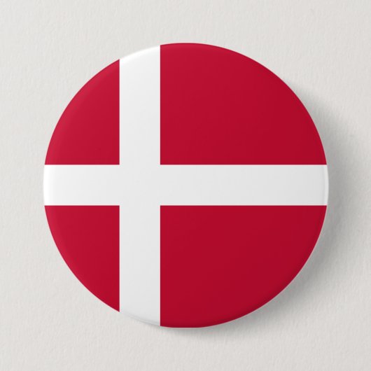 Deense vlag ronde button 7,6 cm (Voorkant)