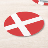 Deense vlag ronde kartonnen onderzetter (Gebogen)