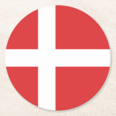Deense vlag ronde kartonnen onderzetter (Voorkant)