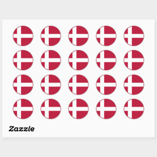 Deense vlag ronde sticker