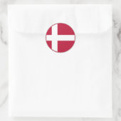 Deense vlag ronde sticker (Tas)