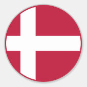 Deense vlag ronde sticker (Voorkant)