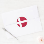 Deense vlag ronde sticker (Envelop)