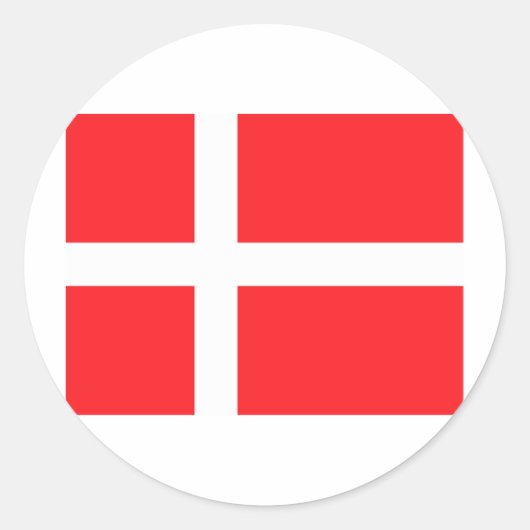 Deense vlag ronde sticker (Voorkant)
