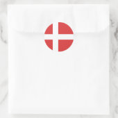 Deense vlag ronde sticker (Tas)