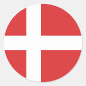 Deense vlag ronde sticker (Voorkant)