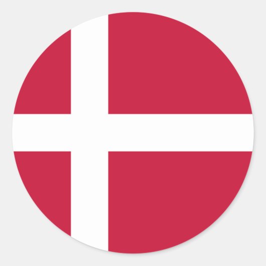 Deense vlag ronde sticker (Voorkant)