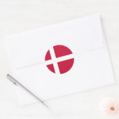 Deense vlag ronde sticker (Envelop)