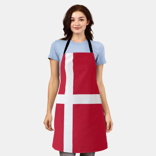 Deense vlag schort (Gedragen)