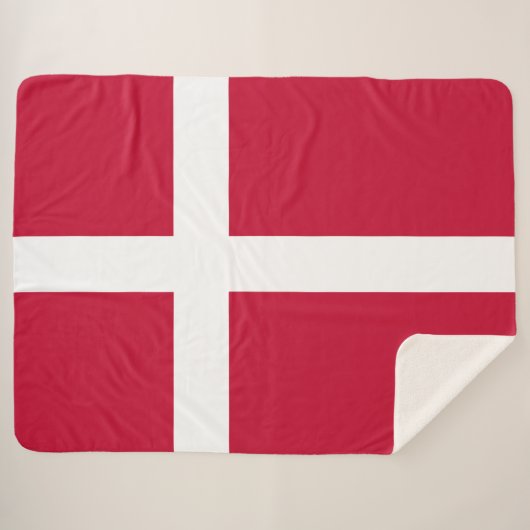 Deense vlag sherpa deken (Voorkant (horizontaal))