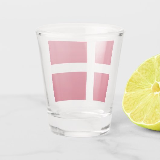 Deense vlag shot glas (Achterkant)