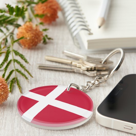 Deense vlag sleutelhanger (Voorkant Rechts)