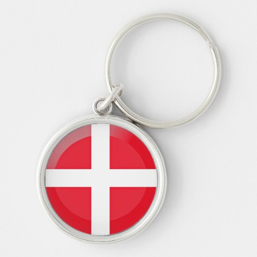 Deense vlag sleutelhanger (Voorkant)