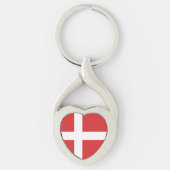 Deense vlag sleutelhanger (Voorkant)