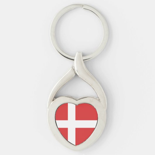 Deense vlag sleutelhanger (Voorkant)