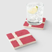 Deense vlag stenen onderzetter (Zijkant)