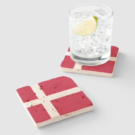 Deense vlag stenen onderzetter (Zijkant)