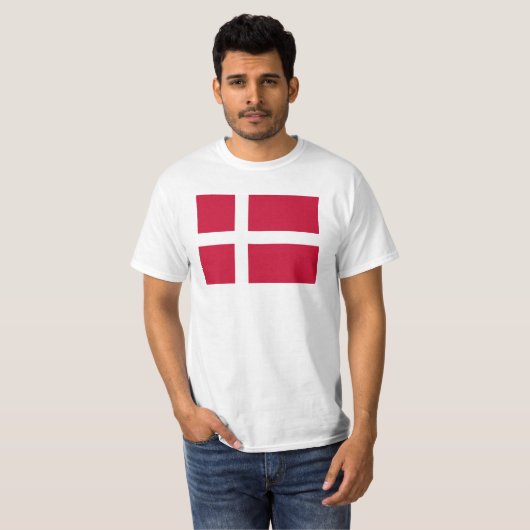 Deense vlag t-shirt (Voorkant volledig)