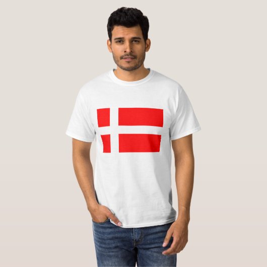 Deense vlag T-shirt (Voorkant volledig)