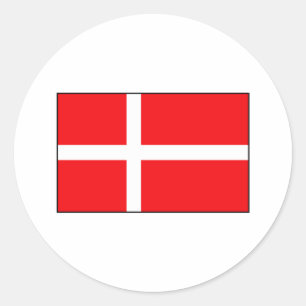 Deense vlag T-shirts en cadeaus Ronde Sticker