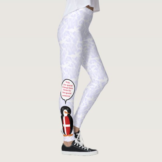 Deense Vlag Vakantie Ms. Penguin Praten Leggings (Rechts)