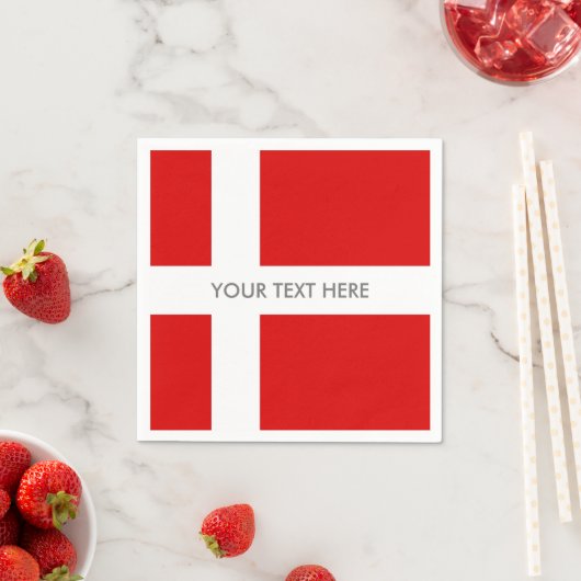 Deense vlag van Denemarken custom party servetten (Insitu)