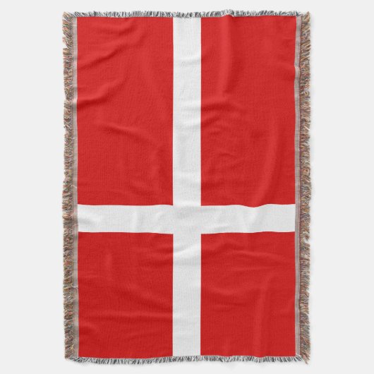 Deense vlag van Denemarken geweven gooi deken (Voorkant Verticaal)