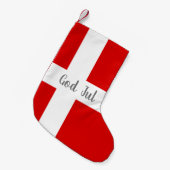 Deense vlag van Denemarken God jul kerstfeest Kleine Kerstsok (Voorkant (Hangend))