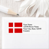 Deense vlag van Denemarken Retouradreslabels Etiket (Insitu)