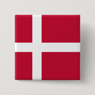 Deense vlag vierkante button 5,1 cm