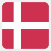 Deense vlag vierkante sticker (Voorkant)