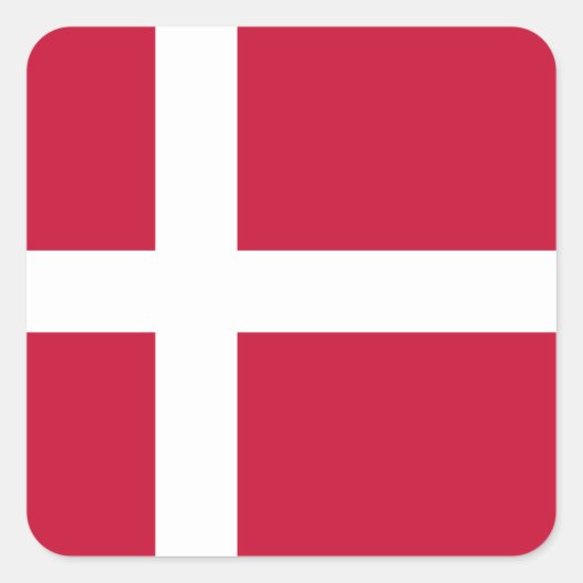Deense vlag vierkante sticker (Voorkant)