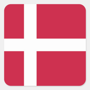 Deense vlag vierkante sticker