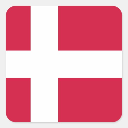 Deense vlag vierkante sticker (Voorkant)