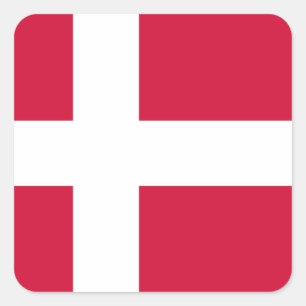 Deense vlag vierkante sticker