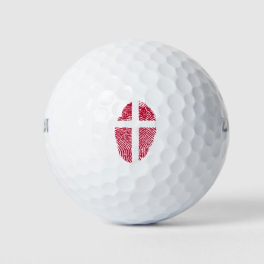Deense vlag Vingerafdrukprijs land Golfballen (Voorkant)