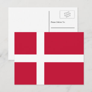 Deense vlag, vlag van Denemarken Briefkaart