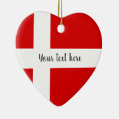 Deense vlag voor kerstboomversiering keramisch ornament (Rechts)