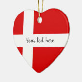 Deense vlag voor kerstboomversiering keramisch ornament (Links)