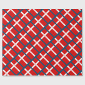 Deense vlag voor scandinavische kerst cadeaupapier (Vlak)