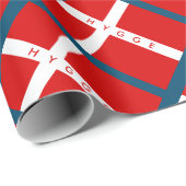 Deense vlag voor scandinavische kerst cadeaupapier (Rol Hoek)